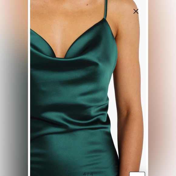NWOT- Petal & Pup Cyprus Satin Slipdress, Emerald Green, size 14 - Picture 4 of 12